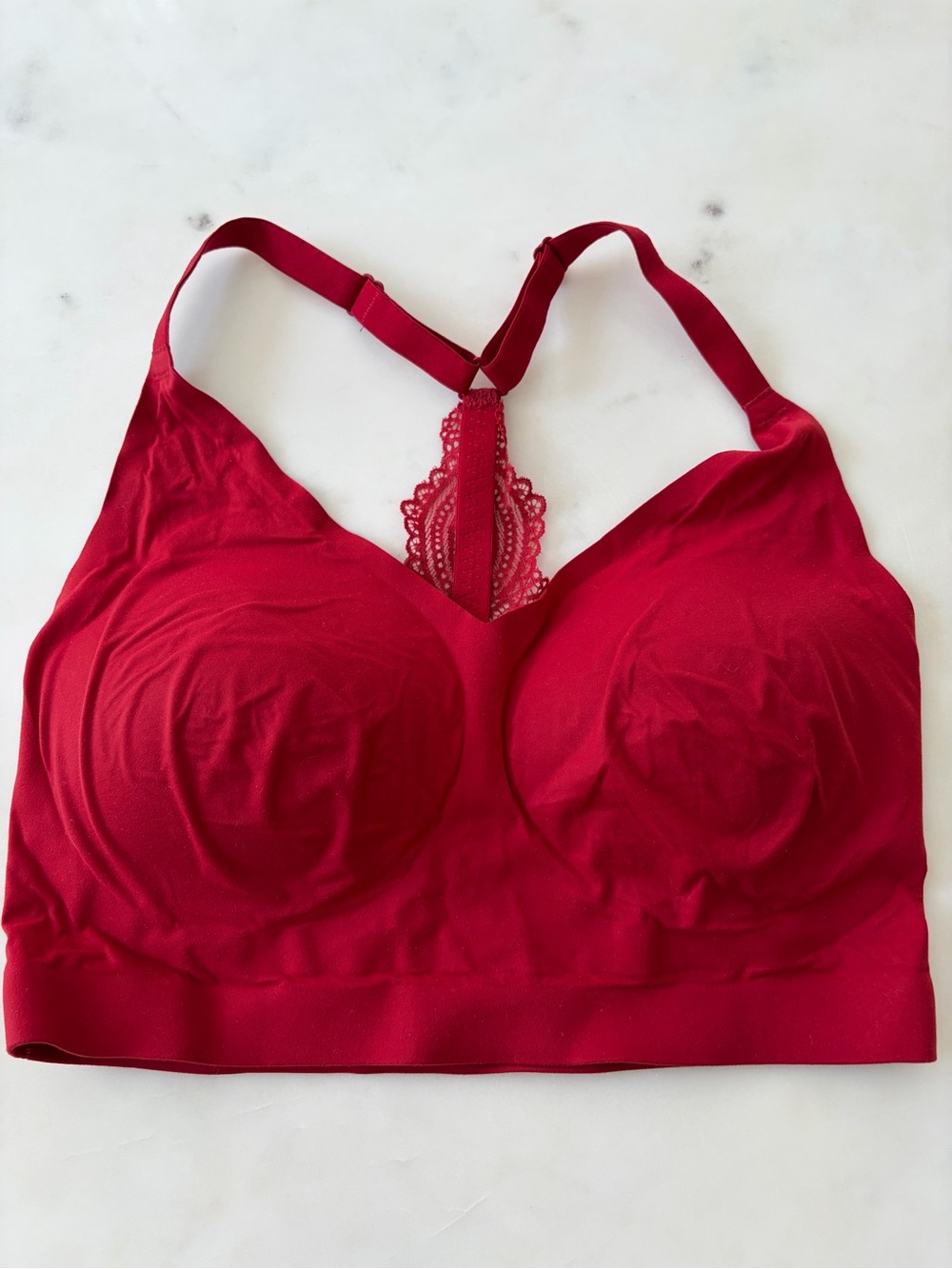 Soma Red Lace-Back Seamless Bralette